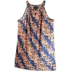 Perceptions Multi Color Dark Floral Sleeveless Swing Dress Sz XXL